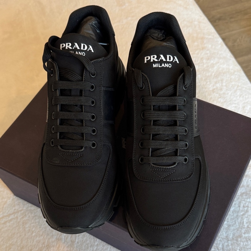 Prada Black Nylon Low-Top Sneakers